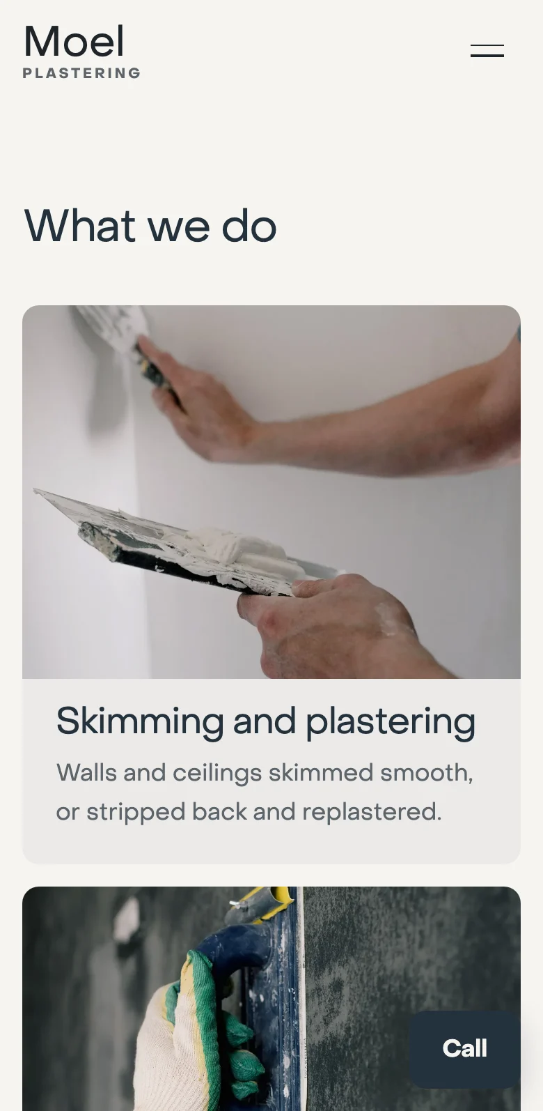 What the sample plasterer does, on a phone